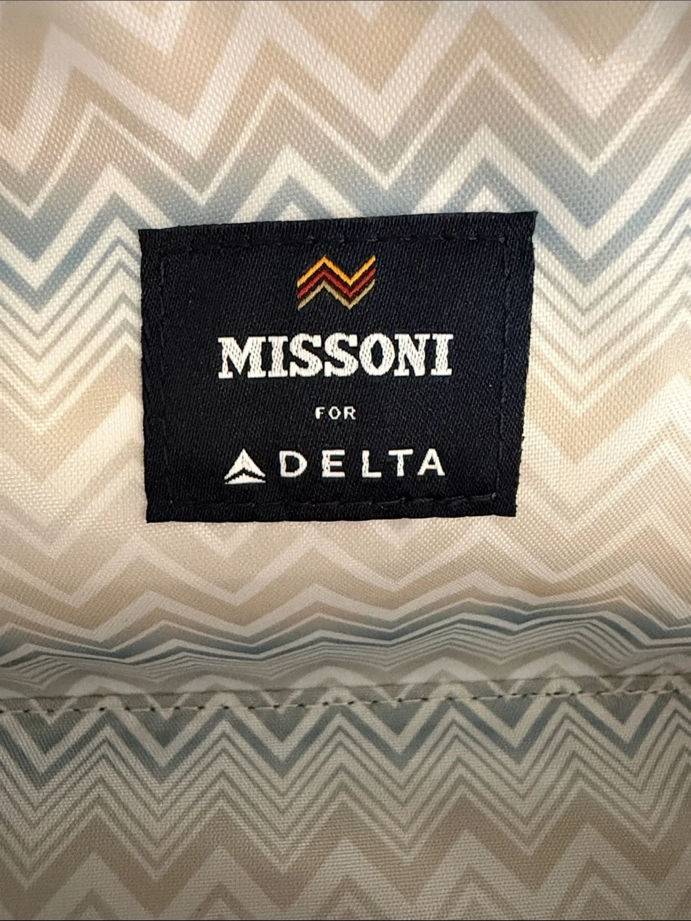 Missoni for Delta Beige Chevron Travel Toiletry Pouch with socks